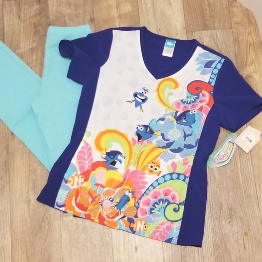 Finding Dory Scrub top NWT & Fit Scrub pants